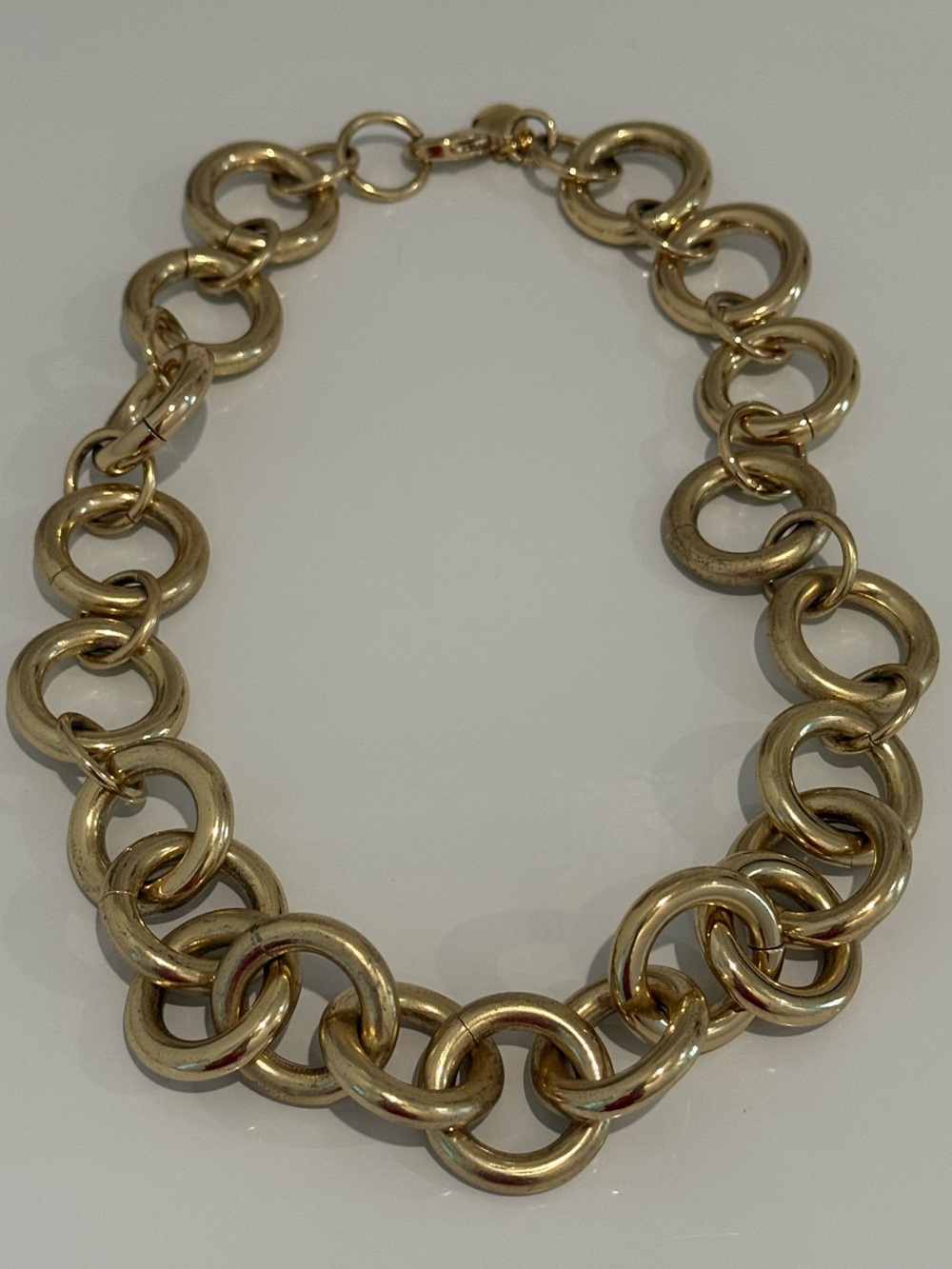 J. Crew Polished Gold Circular Link Necklace